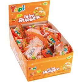 Yupi Jelly Gummy Mixed Fruit Flavour Candy (Yupi Mini Burger - 24 pack)