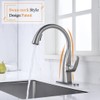WOWOW Brushed Nickel Kitchen Faucet with Sprayer, Single Handle Gooseneck