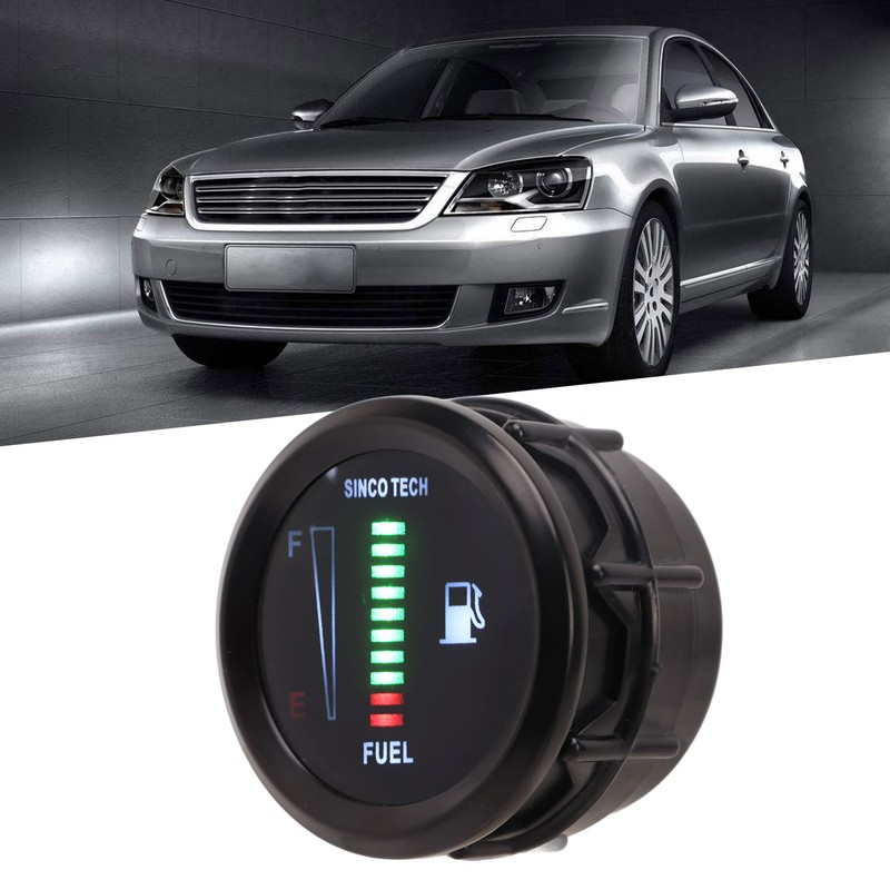 52mm Oil Fuel Level Gauge Meter Indicator LED Flashing Reminder
