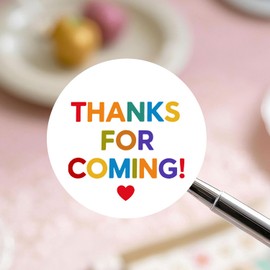 120 x Thanks for Coming Stickers, Favor Labels for Wedding, Bridal Shower, Birthday, Baby Shower Parties, Round Thank You Stickers for Parties, Events & Gift Wrapping 1.6 Inch