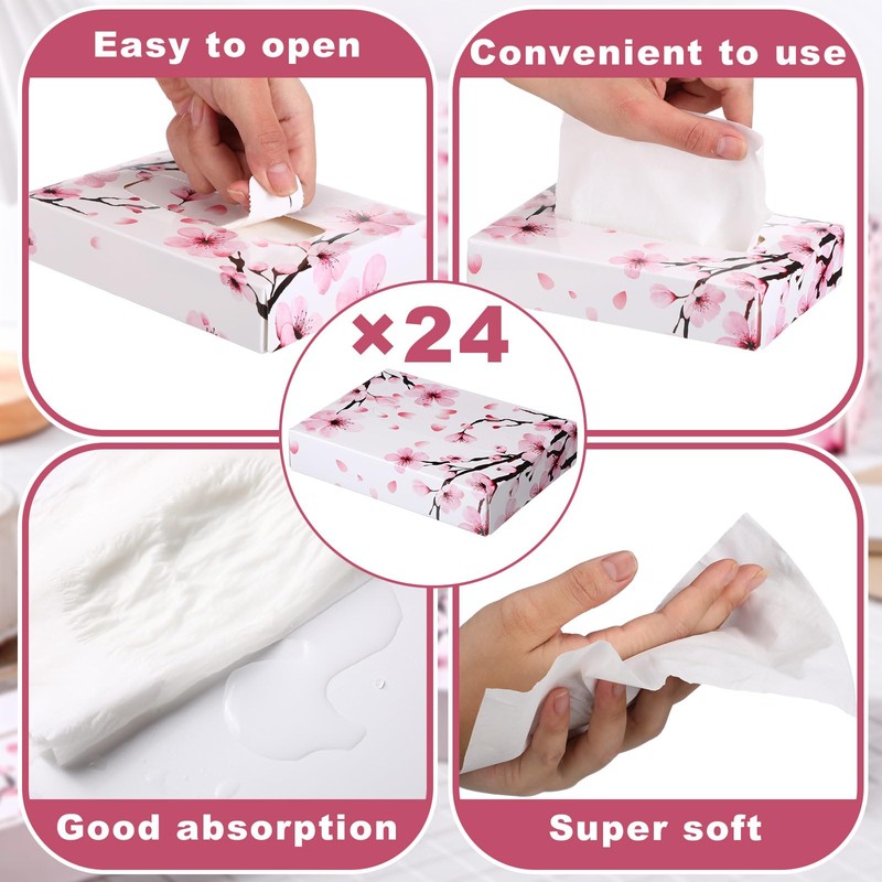 Yinder 24 Packs 960 Sheets Tissue Cube Car Facial Boxes