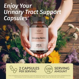 HERBAMAMA Stinging Nettle Capsules - 1200mg Stinging Nettle Root Extract for Urinary Tract Support - Vegan, Non-GMO Urtica Dioica Supplement