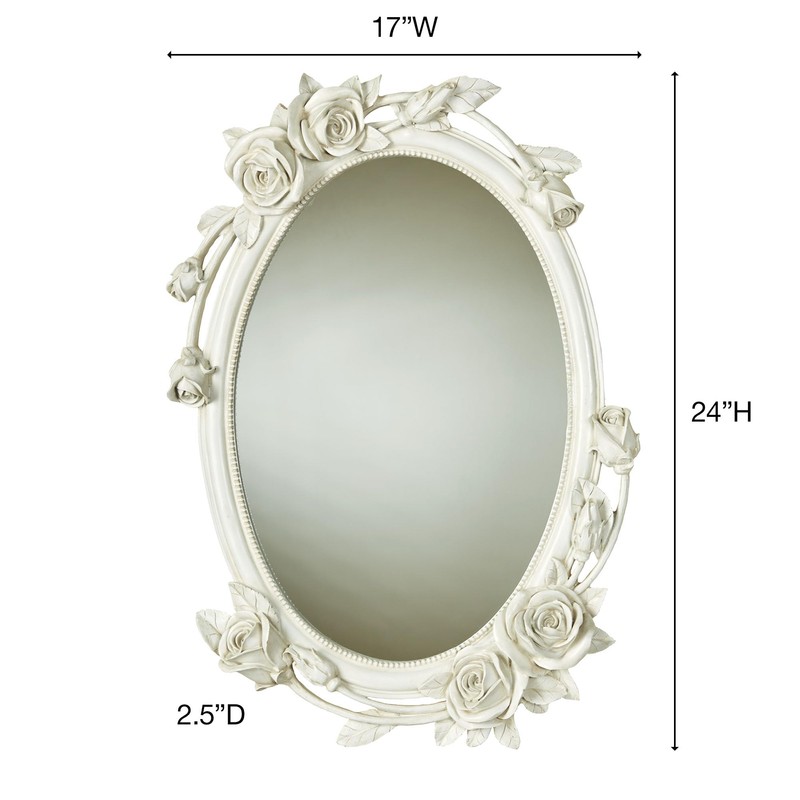 Touch of Class Rose Melody Antique White Wall Mirror
