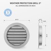 calimaero® WSGG 5" Inch Gray Round Metal Air Vent Grill