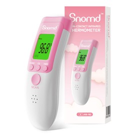 Digital Non-Contact Infrared Forehead Thermometer for Adults, Kids, and Baby, 3-in-1 Medical Grade Thermometer with Fever Indicator, Instant Reading, Backlit LCD Display