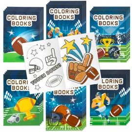 Dvbonike 24Pcs Football Coloring Books Sport Theme DIY Color-in Pages Football Helmet Glove Trophy Drawing Booklet Party Favors Gifts Classroom Reward Home Art Activity Supplies for Kids Toddlers