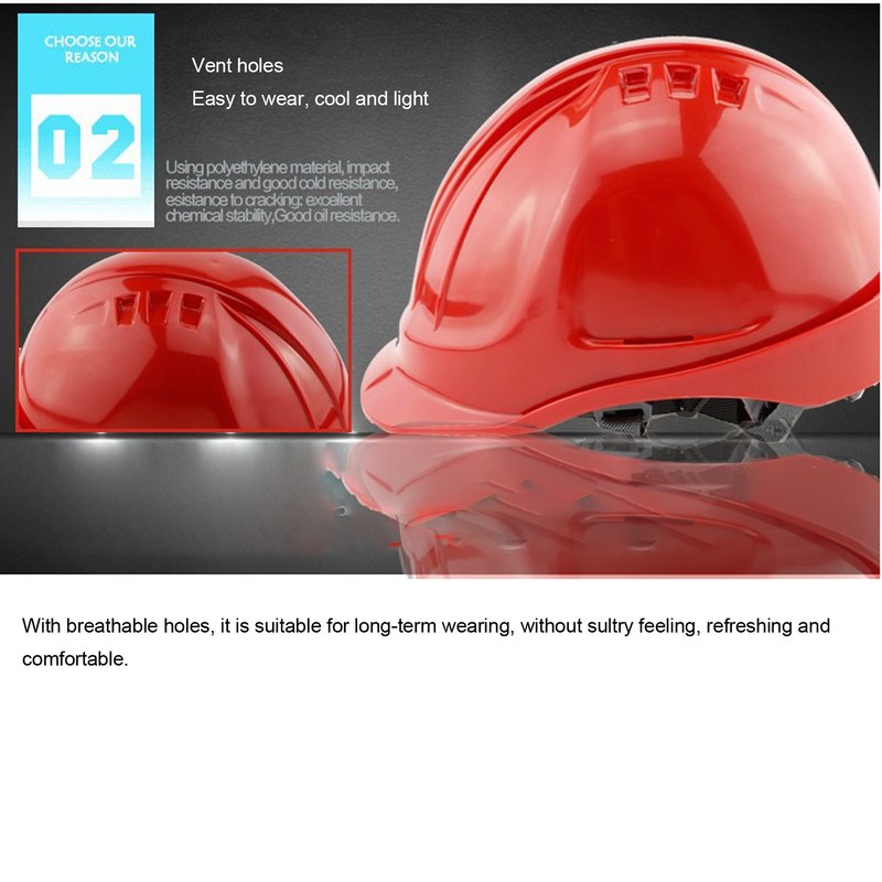 Blue Breathable ABS Hard Hat Adjustable Anti‑Smash Comfortable Helmet for