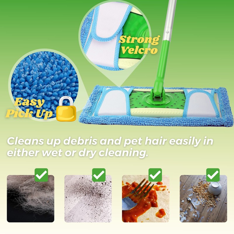 Reusable Mop Pad for Swiffer Sweeper Mop, 12.5'' Microfiber Mop
