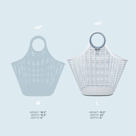 SEIRI 2 Pack, Large Retro Jelly Tote Bag for Beach, Pool, Gardening, Picnic, Laundry, Groceries (Gray)