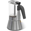 Grasseed Crystal Glass-Top Moka Pot, Brushed Stainless Steel Stovetop Espresso