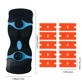 Glass Ceramic Hob Scraper Plastic Scraper Double Edged Safety Cleaning Tool for Removing Dirt from Glass Tiles(Blue)