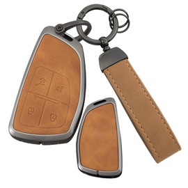 ontto Key Shell Case Fit for GMC Yukon/XL/Denali,Sierra 1500 2500HD 3500HD 2021-2023,Antiscratched Key Fob Protector with Keychain Fit for Buick Encore Envision Avenir 2020-2024,Brown