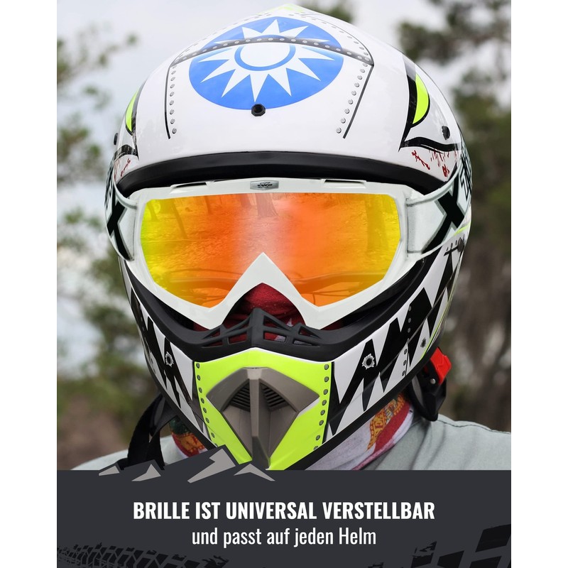 Two-X Race Motocross / Enduro Cross Goggles, Mirrored Lens, Iridium