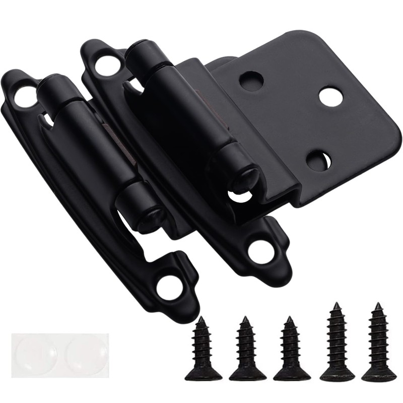 DecoBasics 3/8" Inset Cabinet Hinges Black (10 Pair -20 Pcs)