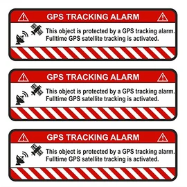 Finest Folia 9 x GPS Sticker Bicycle Motorcycle Car Alarm Warning Anti Theft Sticker Tracker Secured (White, R057 Object)