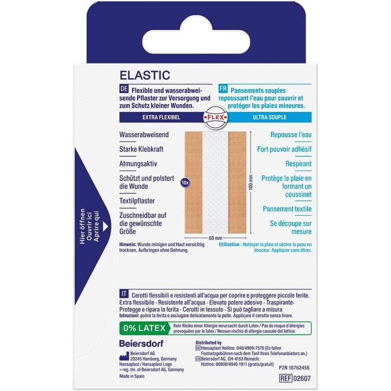 Hansaplast Elastic Plaster (1 m x 6 cm), Cut to