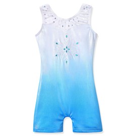 Gymnastics leotard for girls 4t 5t shiny diamond dance snowflake froze blue