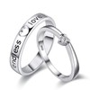 Uloveido 2pcs His and Her Endless Love Heart Ring Platinum