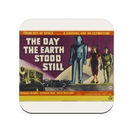 Untersetzer aus Kork – The Day The Earth Stood Still alte Filmplakat Retro Vintage – 6er Pack (95 x 95 mm)
