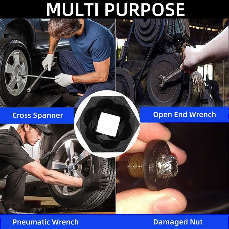 YWHWXB 11pcs Impact Bolt & Nut Remover Set with Solid