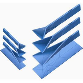 Polygons Flat 3-in-1 Measuring Spoons - 2 Spoons with 6 Different Sizes,Multifunction Folds Flat Kitchen Gadget Utensils Scoop Cook Baking Liquid Ingredients, Easy to Clean blue