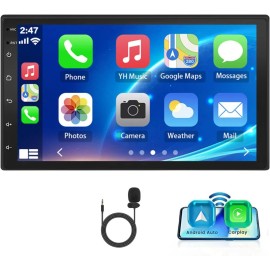 METEESER 7" Double Din Car Stereo with Apple Carplay & Android Auto Play BT MP5 Radio