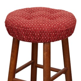 Klear Vu Raindrops The Gripper Non-Slip Tufted Cushion, Round Barstool Cover for Dining Rooms, Cafes, Bars and Restaurants, 14", 4 Pack, Red 4 Count