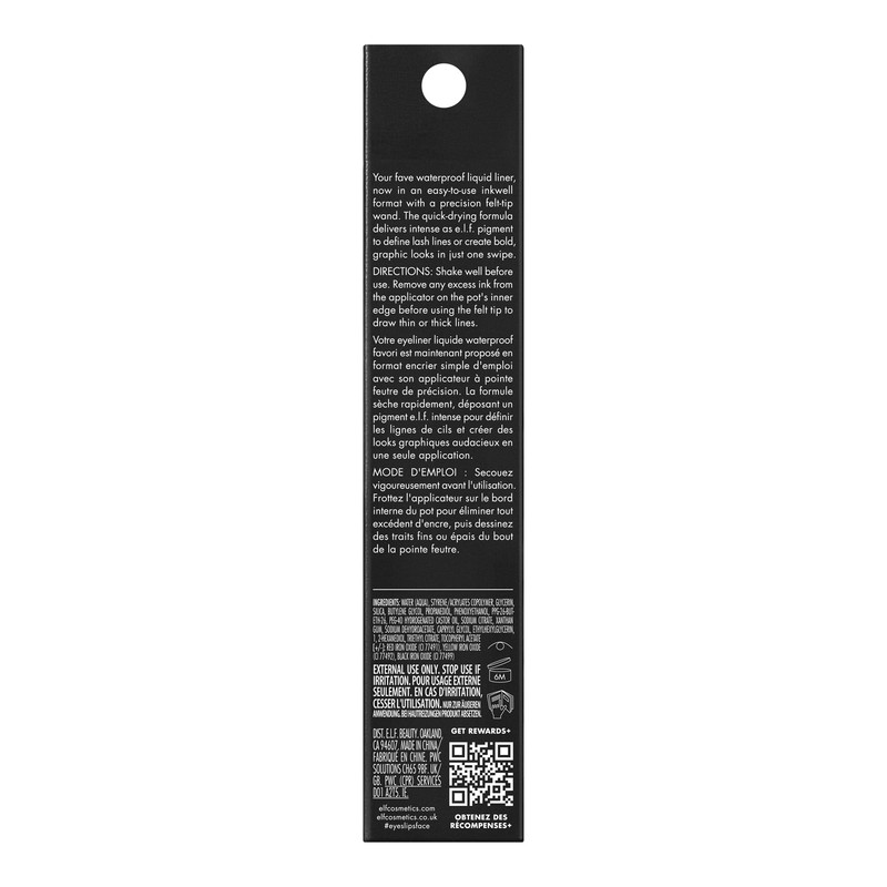 e.l.f. H2O Proof Inkwell Eyeliner Pen, High-pigment, Waterproof Liquid Eyeliner,