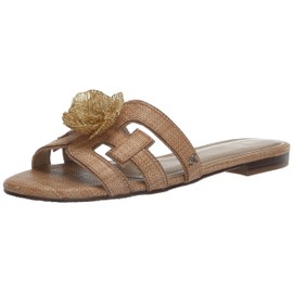 Sam Edelman Bay Flora Flat Sandal Buff Tan 8.5 Medium