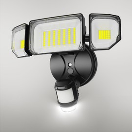 Abovizo 85W 9000LM LED Motion Sensor Outdoor Lights, 6500K Security Lights with Night Light, Dusk to Dawn, IP65 Waterproof, 4 Head Flood Light Motion Detected for Outside, Garage, Yard, Porch