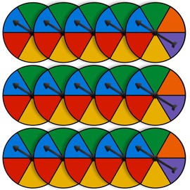 Sotiff Game Spinner Rainbow Color Game Spinners Erasable Game Spinner Board with Plastic Rotating Arrows Math Classroom Supplies for Kids Classroom Game Prizes(30 Sets)