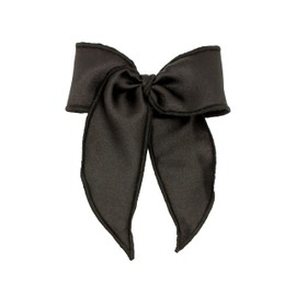 Wee Ones Girls Dupioni Bowtie with Twisted Wrap and Whimsy Tails, Medium, Black