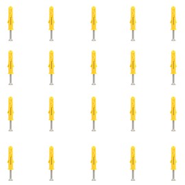 20 Pcs Wall Plugs and Screws, M10 x 80mm Yellow Plastic Screw Plugs Fixings and Phillips Flathead Self Tapping Screws for Masonry Brick Concrete