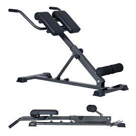 SogesPower Roman Chair Back Extension Machine, Hyperextension Bench for Hamstring,Adjustable and Foldable Exercise Equipment for Home Gym