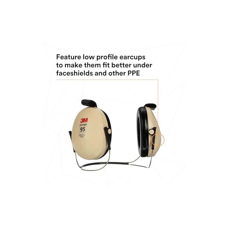3M PELTOR Protección Auditiva Optime 95 Orejeras, Copas Ajustables, Compatible