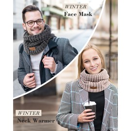 MSDC Winter Scarf for Women Neck Gaiter Warmer Chenille Fleece Face Mask Covering for Cold Weather Gifts Beige