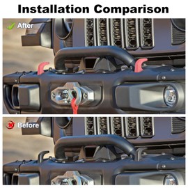 JWWY Bumper Tow Hook Covers Tow Trailer Hitch Receiver Cover Towing Hitch Rubber Sleeve Protector Cover Trim Fit for 2007-2025+Jeep Wrangler JL Gladiator JT 4XE JK Exterior Accessories 2pcs Pink