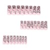 QQPPOLIU Long Press on Square Nails,Pink Fake Nails with Striped