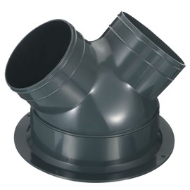 PATIKIL 3 Way Duct Splitter, 4"x4"x6" Y Reducer Connector Air Vent Duct Hose Exhaust Pipe Adapter with Flange for Dryer Exhaust Fan Vent Systems HVAC, Grey
