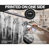 QGHOT Mountain Shower Curtain Black and White Forest Nature Shower