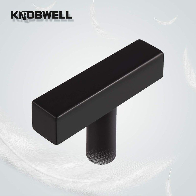 KNOBWELL 6 Pack Black Stainless Steel Drawer Knobs and Pulls,