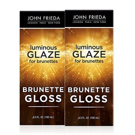 John Frieda Brilliant Brunette Luminous Hair Glaze, Color Enhancing Glaze, Designed to Fill Damaged Areas for Smooth, Glossy Brown Color, 6.5 Ounce (Pack of 2)