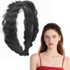 Diadema Trenzada Ancha Y Despeinada De Cabello Sintético Con Dientes,