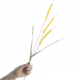 Factory Direct Craft Group of 12 Colorful Yellow Artificial Cattails for Arranging, Crafting and Embellishing