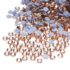 sourcing map 1440 Pcs Hotfix Rhinestones Flatback Crystal Glass Gems for Crafts Clothes DIY Decoration(SS16 4mm,Champagne)
