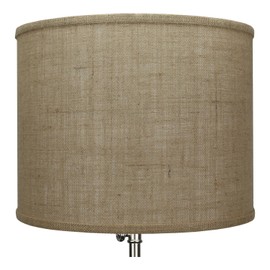 FenchelShades.com 14" Top Diameter x 14" Bottom Diameter 11" Height Cylinder Drum Lampshade USA Made (Burlap Natural)