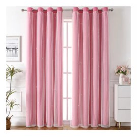 Quioo Store Cortinas Blackout Con Estrellas De 132x240 Cm P/niños 2 Pzs.