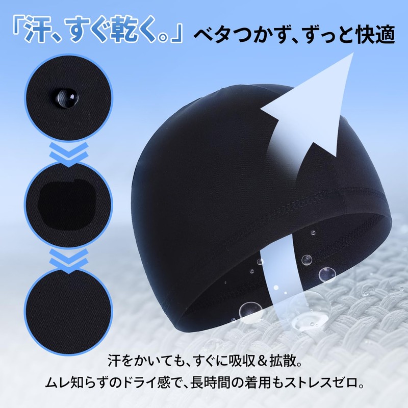 Set of 2 Helmet, Inner Cap, Cycle Cap, Sweat Absorbent,