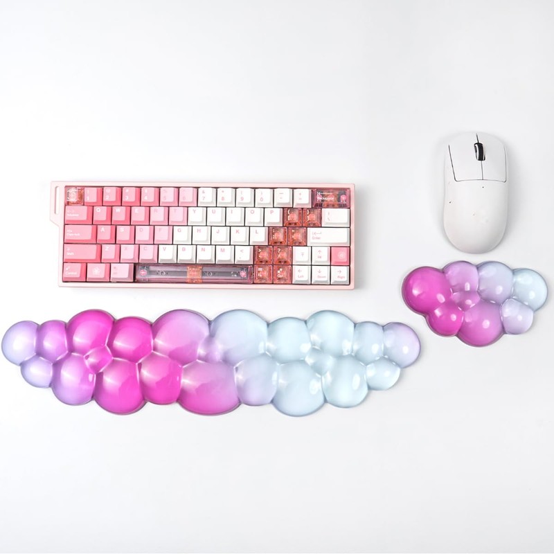 Ergonomic Cloud Silicone Gel Keyboard and Mouse Wrist Rest Set