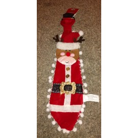 December Home Yule Tie Greetings Christmas Tie, Dec 24th Santa, Rudolph Reindeer